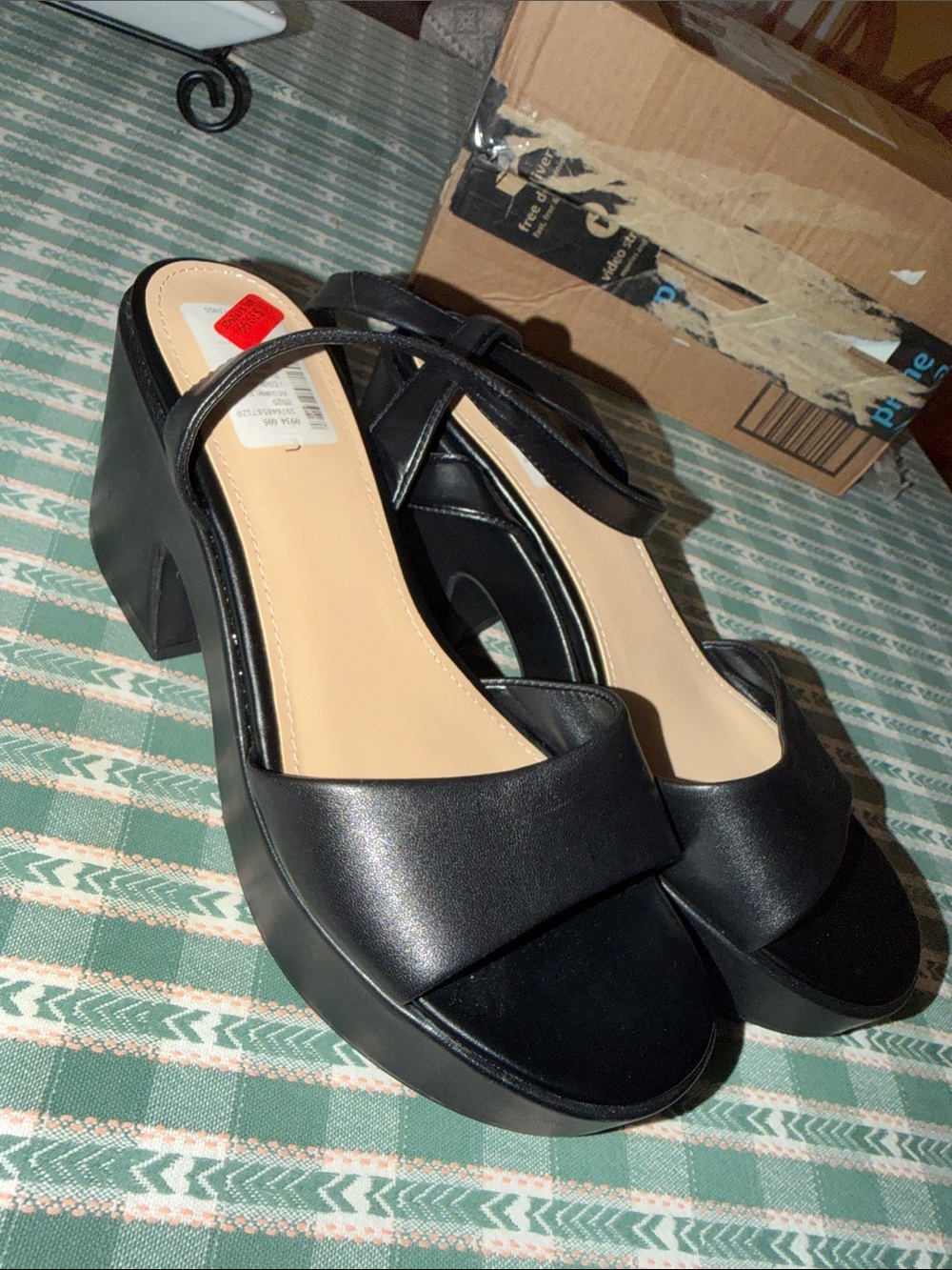 Calvin Klein Black Platform Block Heel Sandals - Women